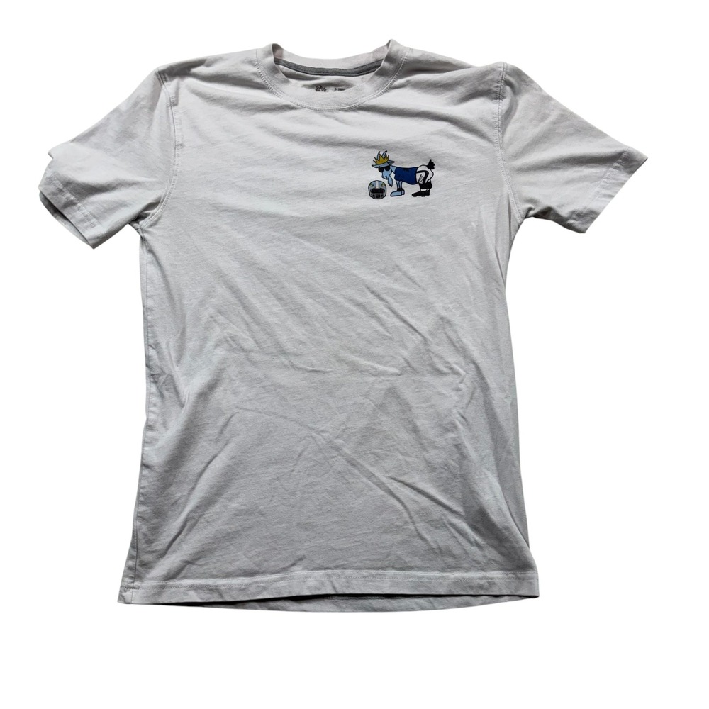 GOAT USA Mens XS Football Graphic T-Shirt Grey Short Sleeve  #1065